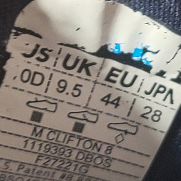 Hoka Clifton 8 Mens Size 10 Blue SB5 - Picture 9 of 9